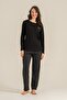 Women's Black Long Sleeve Pajama Set Pc9289-S-V1 - 8