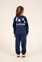 Girl's Printed Navy Blue Long Sleeve Tracksuit Set Us2716-C-V2 - 4