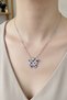 Gray Steel Necklace with Purple Stone Butterfly Figure for Women, Stylish and Elegant Design - 7