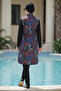 2-Piece Set (with Bonnet Gift) Lycra Sleeves, Elastic Waist, Side Slits, Burkini Hijab Swimsuit D54 - 2