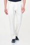 Straight Slim Fit Pleated Belt Buckle Men's Trousers Ecru - 38369.26Y