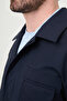 Straight Slim Fit Lapel Collar Hidden Button Seasonal Men's Coat Navy Blue - 39663.26Y - 2