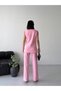 Women's Premium Wide Collar Vest and Pants Set-Pink - 7