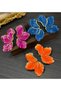 Women's Artistic Orchid Flower Design Gold Framed Modern Earrings - Party & Office Earring - 2