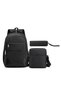 (ie19-Black)3Pcs School Backpack Set, Large Capacity Book Bag School Bags with Crossbody Bag and Pencil Bag, Lightweight Durable Backbag Casual Daypack Schoolbag for Student Boys Girls Teens - 4