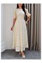 Balloon Sleeve Floral Embroidered Dress - 3