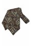 Brown Green Shawl Pattern Italian Silk Ascot Tie Sac94 - 3