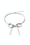 Modern Flat Snake Chain Bow Detailed Metallic Gray Steel Necklace - 4