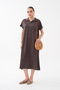 Short Sleeve Pique Modal Dress with Collar