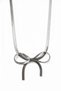Stylish and Modern Steel Necklace with Snake Chain Bow Detail - 4