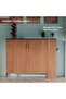 Extendable Bar Cabinet with Wine Rack, 2 Door Kitchen Storage Cabinet with Movable Side Table, Buffet Sideboard for Dining Room, Living Room and Home Bar - Zabrano and Black - 5