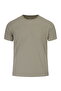 Khaki Regular Fit Crew Neck Cotton T-Shirt