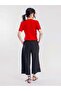 Minimal Knitted Patterned Short Sleeve Women's Knitwear - 4