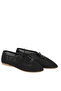 Black Mesh/Shiny Leather Women's Flat Ballerinas - 3