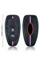 Ford Compatible Focus, Fiesta, Mondeo, Kuga, C Max, B Max, S Max, Striped Silicone Key Cover (Black Red) - 6