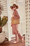 Hand Knitted Beige Straw Bag |   C2419