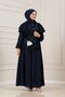 Layered Detailed Minel Skirt Set - Dark Blue - 2