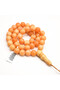 Vintage Aleppo Baga Rosary 41 Beads 11mm Peach Orange Prayer Beads 39.5g with Tan Cord Tassel - 3
