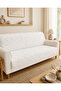 White 170X210 Textured Sofa Cover Modern Patterned Sofa Bed Cover