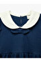 Cotton Bowknot Detailed Ruffled Baby Collar Dress - 3