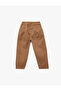 High-Waist Cotton Trousers with Pleat Detail