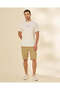 Men Beige Cargo Knit Denim Shorts - 2