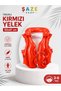 Collared Inflatable Children's Swimming Vest 50X47 cm Red |   Adjustable Buckle Pool and Sea Swimming Aid |   3-6 Years Old