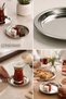 Steel Mini Presentation Plate Set of 5 11 cm - Metal Breakfast Snack Bowl, Jam Bowl, Turkish Delight Bowl, Sauce Bowl, Tea and Coffee Side Serving Plate and Coaster 723332 - 2
