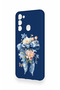 Tecno Spark 8C Compatible Blue Ribbon Flower Pattern Silicone Case - 4