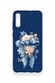 Samsung A70 Compatible Blue Ribbon Flower Pattern Silicone Case - 2