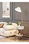 Multifunction Scandinavian Style Floor Lamp Coffee Table Smart Light Bedside Table with 2 Shelves - 5
