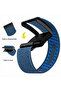 Whoop 5.0 Nylon Band, Adjustable Stretch Sport Band Replacement with Secure Quick-Clip Hardware, Breathable Athletic Wristband for Men and Women - Muted Blue with Black Holder - 5