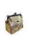 Wonderful Clip Detailed Crossbody and Hand-Held Bag Gold