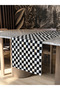 Checkered Floral Modern Decorative Printed Runner 1 Piece 40X140Cm (Skr-66)