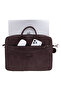 Mocha Still Genuine Suede Leather 15-16 Inch Macbook/Laptop Bag - 6