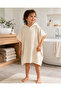 100% Cotton Cream Handwoven Children's Poncho, Hooded Bathrobe & Beach Towel - 5