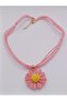 Pink Daisy Model Wicker Necklace - 2