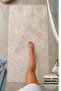 Lunessa Cream Non-Slip Base Machine Washable 70X120 50X60 Soft Textured Bath Mat