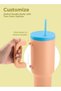 40 oz Tumbler with Dual Removable Handles and Straws, Double Walled Vacuum Insulated Travel Mug - 4