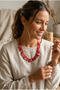 Handmade Drop Coral Natural Stone Special Design Necklace - 2