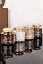4-Piece 500 ml Coffee Set Jar with Bamboo Lid Turkish Coffee Sugar Filter Coffee Label Glass Jar Set