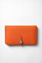 Genuine Leather Women'S/Men's Portfolio Double Handbag with Phone Compartment Orange Lv910121 - 2