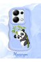 Redmi Note 13 Pro 4g Compatible Case Camera Protector Blue Silicone Couple Phone Case Panda Pattern - 2