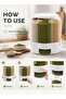 Rice And Grain Dispenser | 10L Rotating Dry Food Storage Container | 6 Compartment Cereal Lentil Organizer With Push Button - 6