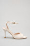 Beige Women's Pointed Toe Heeled Shoes Ankle Strap Thin Heeled Tess - 2