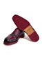 Burgundy Color Laceless Genuine Leather Men's Shoes - 3