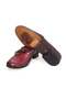 Red Color Laceless Genuine Leather Men's Shoes - 3