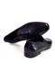 Dark Blue Color Laceless Genuine Leather Men's Shoes - 2