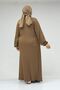 62018 Plus Size Tie-Up Wrap Prayer Dress - Brown - 6