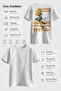 Orange Tokyo Design 100% Cotton Half Oversize White T-Shirt - 3